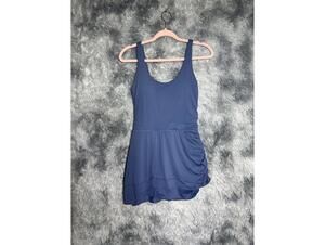 Joylab Blue Sleeveless Ruched Dress with Scoop Neck